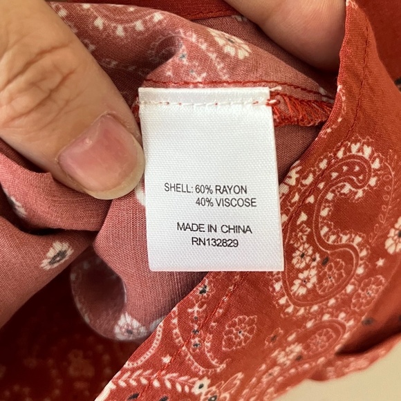 XL Revolve Tularosa Cinnamon Bandana‎ Wrap Crop Top Blouse Chest Pocket - Picture 9 of 10